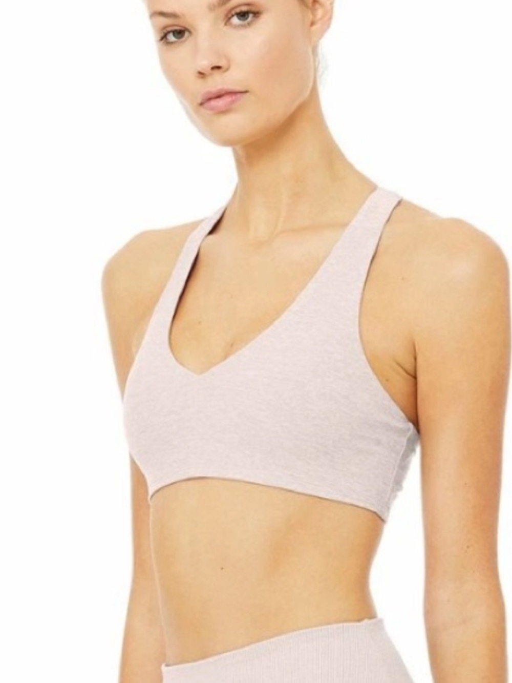 Alo Yoga Alosoft Base Bra in Heatherd Smoky Quartz
